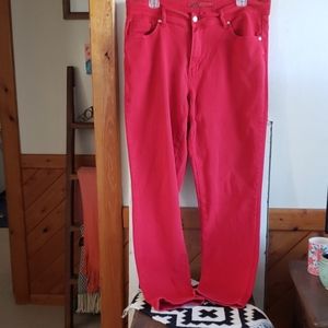 Red Denim Stretch Jeans
